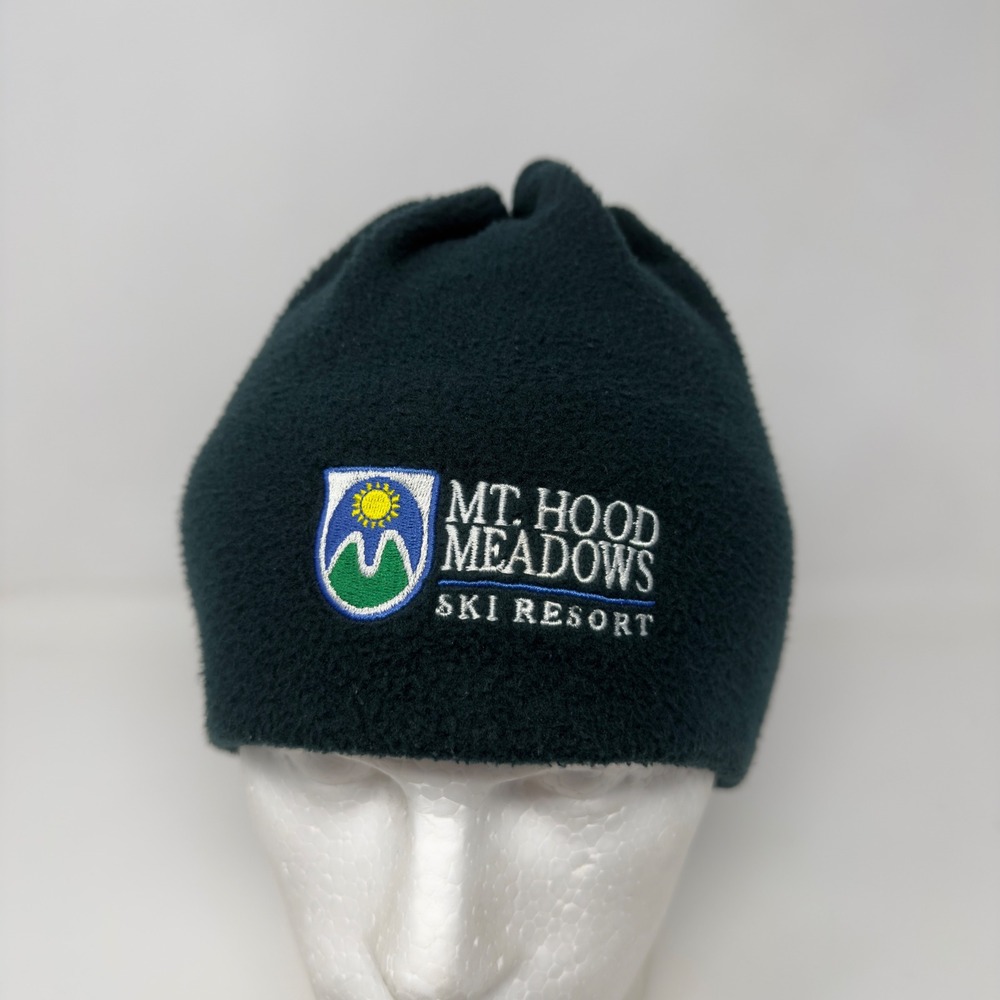 Mt Hood‎ Meadows Ski Resort Merkley Headgear Fleece Beanie Tassel Green Canada